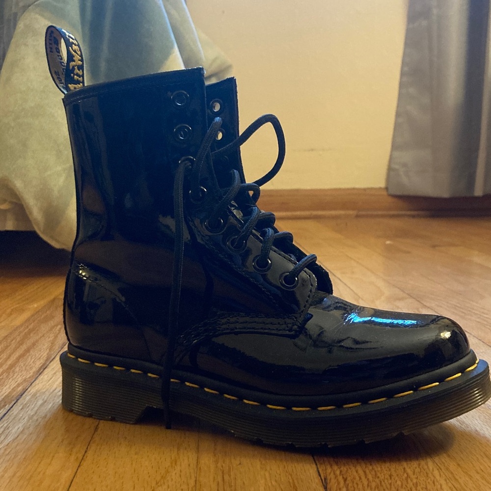 Dr. Martens Shiny Black Lace-Up Boots